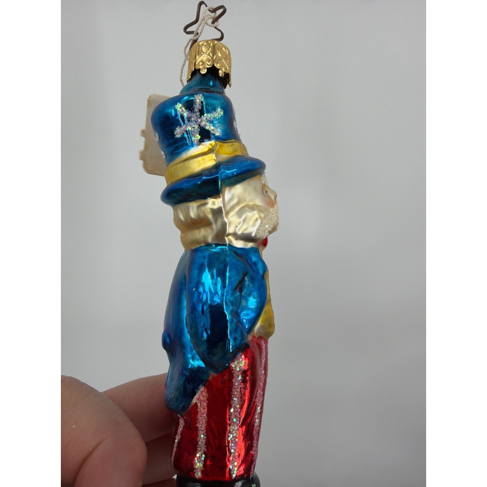 Vtg W Germany Glass Uncle Sam Christmas Ornament Patriotic 250th Anniversary - Picture 6 of 6